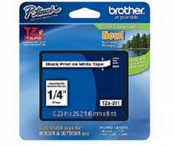 Brother TZE-211 6mm - Black on White tape for P-touch 8M, shop Brother TZE-211 6mm - Black on White tape for P-touch 8M, brother tapers in kenya, buy brother in nairobi