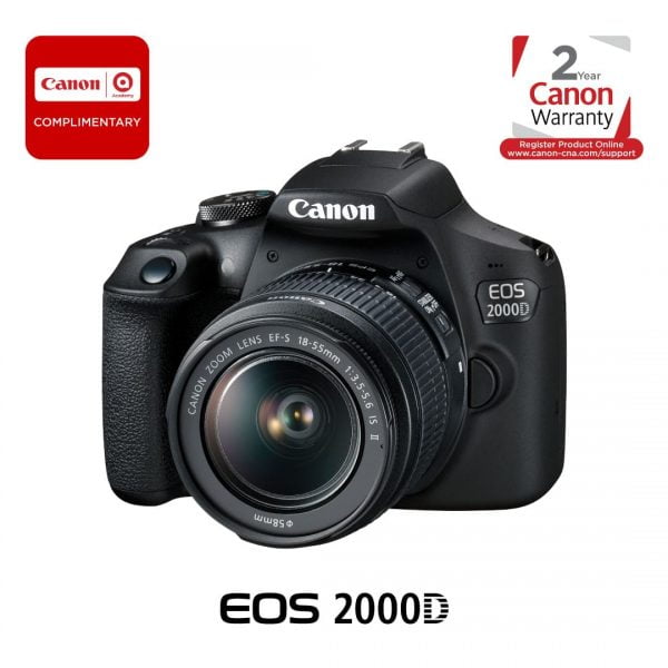 vCanon EOS 2000D DSLR Camera with 18-55mm Lens