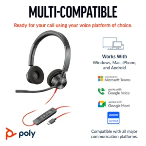 Poly Blackwire 3320 Stereo USB-C Headsets