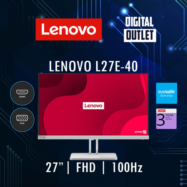 Lenovo L27e-40 27"FHD VGA+HDMI+Audio