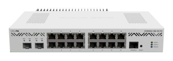 Mikrotik CCR2004-16G-2S+PC Ethernet Router 16x Gigabit Ethernet Ports 2x10G SFP+