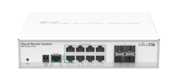 Mikrotik CRS112-8G-4S-IN 8x Gigabit Ethernet Smart Switch 4x SFP cages 400MHz CPU