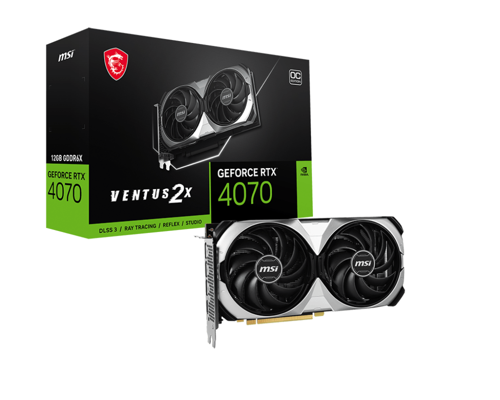 MSI GeForce RTX 4070 Ventus 2X 12GB OC GDDR6 Graphics Card