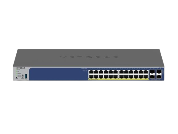 NETGEAR GS728TXP-300UKS 24-Port Gigabit Ethernet PoE+ Smart Switch 10G SFP+ Uplinks Network Switch